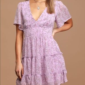 Lulus lavender floral dress